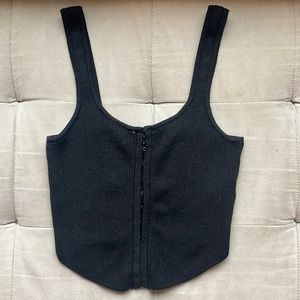 Black Ribbed Women's Top